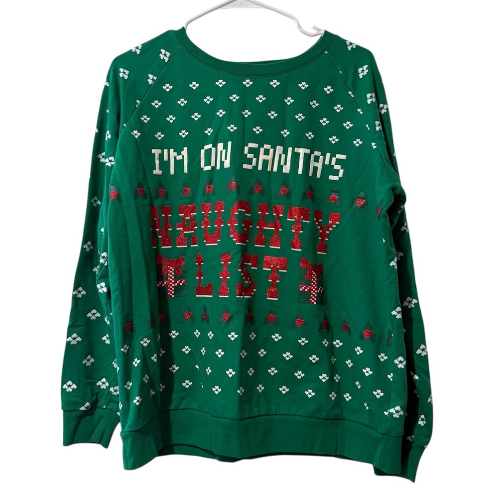Green Naughty List Christmas Sweater